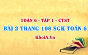 Bài 2 trang 108 SGK Toán 6 Tập 1 Chân trời sáng tạo